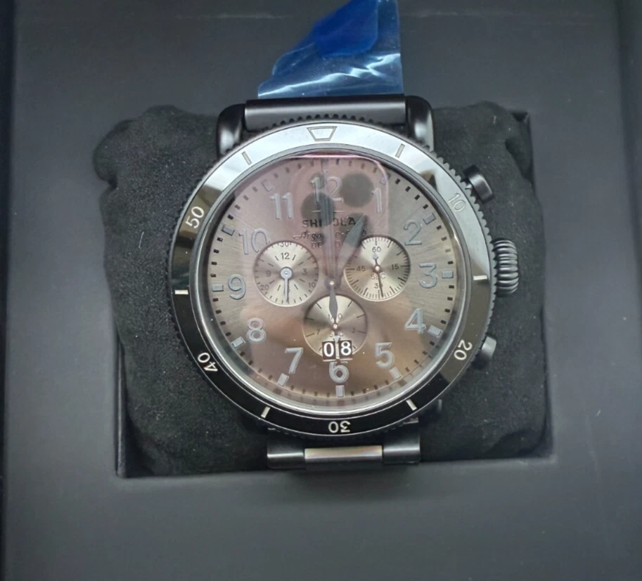 Relógio Shinola Runwell Sport cronógrafo 48mm preto aço inoxidável S0120300078 - Imagem 1 de 1