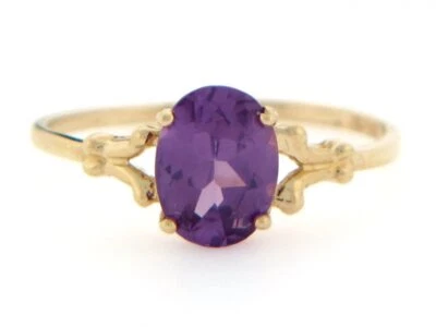 Anillo de piedra de nacimiento de junio de alejandrita simulada de oro de 10k o 14k Foto 1 de 4