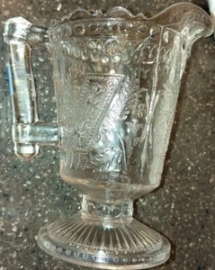 Adams Glass Pitcher Footed Prayer Rug EAPG Cream sauce good luck crystal - Picture 1 of 6