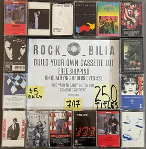 ALL $5 80's-90's ROCK POP BUY 5 & GET FREE SHIPPING BUILD YOUR CASSETTE TAPE LOT - Picture 1 of 270