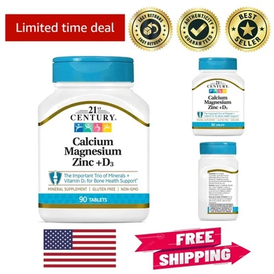 Pacote duplo Cal Mag comprimidos de zinco + D - 180 comprimidos para bem-estar abrangente - Imagem 1 de 4