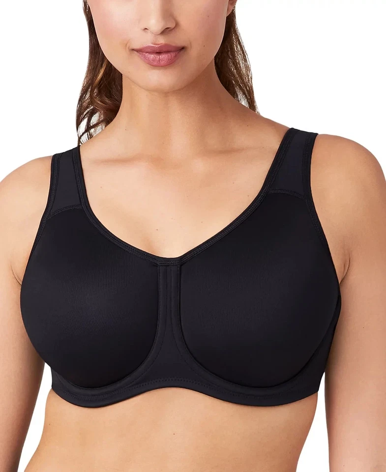 Wacoal 855170 Sports Underwire Bra 38 DD Black 38dd