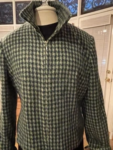 Collections By Cross Country  Jacket Vintage  Wool Mohair Green SZ 14 Boho Y2K - Picture 1 of 8