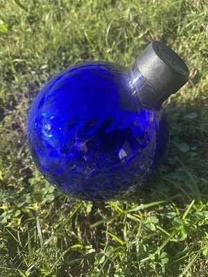 Bola Blue Gazing 10 polegadas Robert Stanley Home Collection vidro soprado à mão na caixa - Imagem 1 de 4