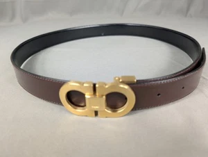 Salvatore Ferragamo Double Gancini Reversible Belt 34 To 36" - Picture 1 of 7