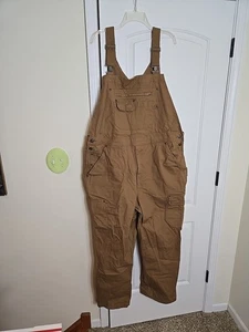 Duluth Trading Co Overalls Mens 44x30 Brown Canvas Utility Workwear Carpenter - Picture 1 of 24