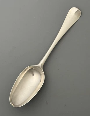 Cuchara Hannoveriana de Plata Georgiana 8" John Clayton Londres 1743 Cresta Cabeza Africana Foto 1 de 4