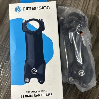 Dimension Threadless Stem 31.8 Bar Clamp Black  110mm 1-18 #AA4 - Image 1 of 3
