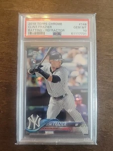 2018 TOPPS CHROME Refractor Clint Frazier Batting RC #148 PSA 10 Gem Mint Yankee - Picture 1 of 2