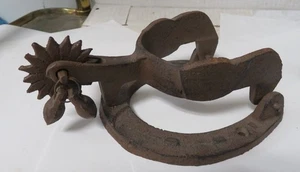 Vintage Cast Iron Equestrian SPUR & HORSESHOE DOOR KNOCKER, Wild West Decor - Picture 1 of 8