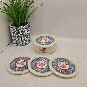 Rare Vintage 60s Goa Indian Portuguese Drink Coasters Set "GOA TOURISM" Flowers - Picture 1 of 6