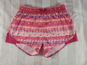 OshKosh Bgosh Girls Athletic White Pink Orange Neon Aztec Tribal Shorts 8 NWOT - Picture 1 of 6