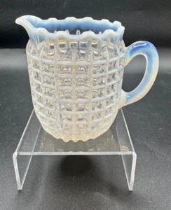 Victorian Beatty White Opalescent Waffle Honeycomb Creamer circa late 1880's - Picture 1 of 10