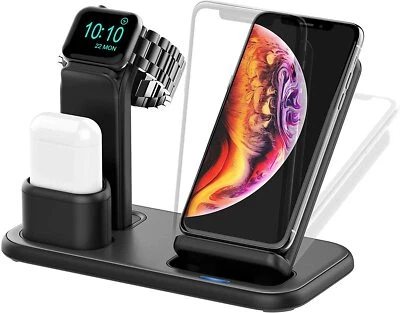 Charging Stand iWatch 6/5/4/3/2/1 Air pods Pro/1/2 iPhone SE New/11Pro Max/XS - Image 1 of 4