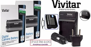 2-Pcs Super Capacity EN-EL15 Battery & Rapid Charger for Nikon D7500 D500 - Picture 1 of 4