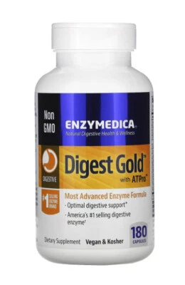 Enzymedica Digest Gold con ATPro 180 cápsulas mejor para 05/2026+ enzima digestiva Foto 1 de 3