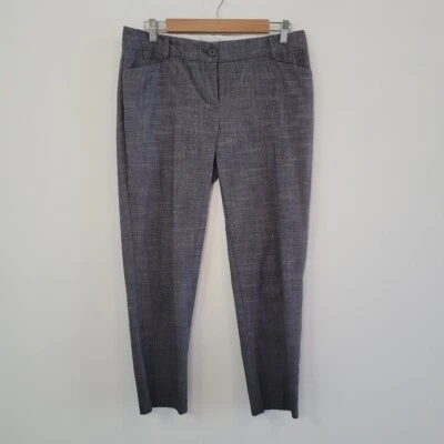Van Heusen Patterned Gray Ankle Dress Pants Classic Fit Size 8 - Image 1 of 4