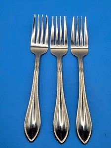 International Silver American Bead Stainless Salad Forks Set of 3 - Picture 1 of 2