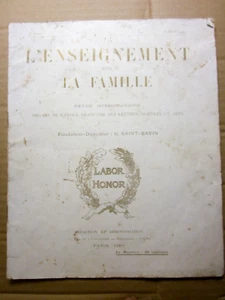 Revue: L'enseignement dans la famille: août 1909 Ecole française, G. Saint-Savin - Picture 1 of 5