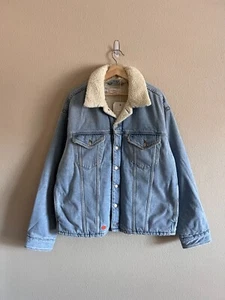 ERL x Levi's Denim Sherpa Lined Trucker Jacket - Size XL - Blue - NEU - Bild 1 von 10