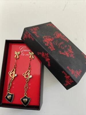 Pendientes Guess Oro Oscuro Negro ¡Nuevos en Caja! Foto 1 de 4