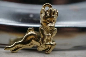 Gold Metal Small Deer Fairy Tale Character Pendant No Chain - Picture 1 of 11