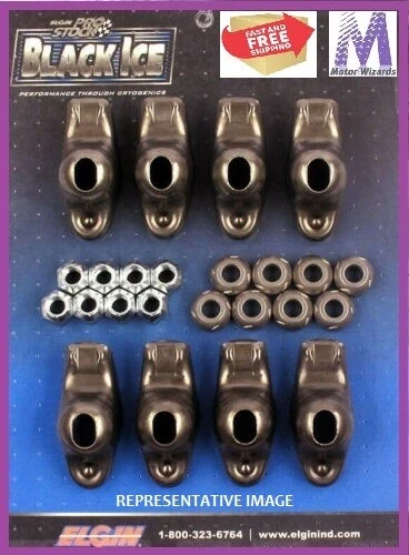Elgin BLACK ICE Rocker Arms fit SB Chevy 350 Self-Aligning 1.5R 3/8 Stud LNG SLT - Image 1 of 1