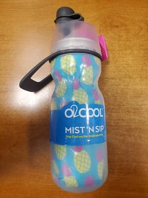 O2COOL Mist 'N Sip Squeeze Misting Water Bottle 12 oz. Pineapples -  E8H - Image 1 of 4