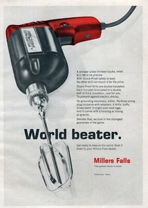 1968 Millers Falls Tools Shock Proof Drill Original Print Ad - Picture 1 of 1