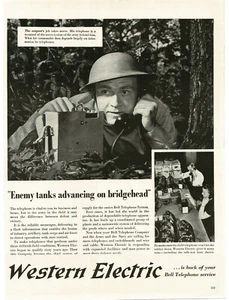 1941 Western Electric WWII US Army Scout Signal Corp Telephone Vintage Print Ad - Picture 1 of 1