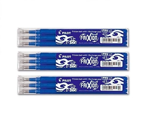 9er Sparpack Pilot Frixion Tintenroller-Ersatzminen radierbar (3x3 Set, blau)
