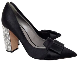Gina Damen-Pumps schwarz silber Blockabsatz Slipper spitz zulaufend EU 40 UK 7 - Bild 1 von 10