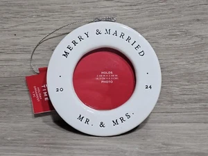 Mr. & Mrs. Merry & Married 2024 Christmas Ornament 2.48" × 2.48" - Picture 1 of 4