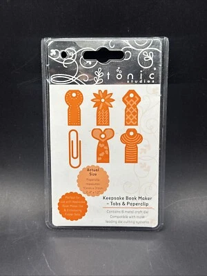 tonic studios Arts Crafts Keepsake Book Maker Tabs and Paperclip Die Set Tags - Image 1 of 2