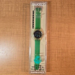 SWATCH watch Earth Summit 1992 IN OUR HANDS green automatic NEVER WORN - Picture 1 of 8