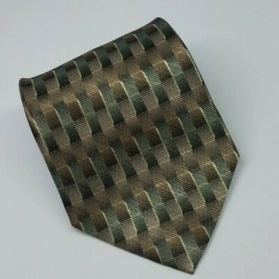 Geoffrey Beene Silk Tie Gray Geometric Men Necktie 55.5 x 3.7/8 - Image 1 of 4