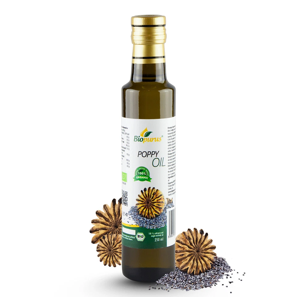 Biopurus Certified Organic Cold Pressed Poppy Seed Oil 250ml