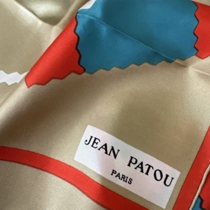 Authentic Vintage 70’ "JEAN PATOU" Scarf, 15" *53", 100% silk. Good Condition - Picture 1 of 12