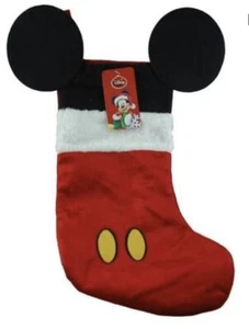 Nuevas con etiquetas Medias de Navidad de terciopelo de 18"" Disney Mickey Mouse con puño de felpa - Imagen 1 de 1