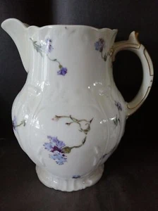 Antique Limoges France White Vase Pitcher Blue Floral Marked Charles Haviland - Picture 1 of 6
