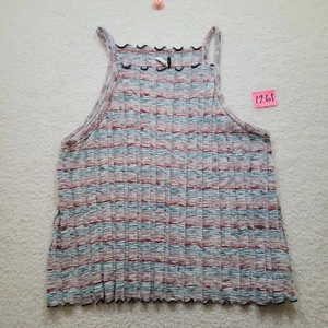 Anthropologie Akemi+Kin Kaden Tank Top Women's Large Sweater Marled Green Red - Picture 1 of 12
