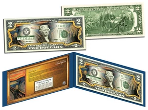 THE SCREAM Edward Munch 1893 *Famous Masterpieces* Legal Tender $2 U.S Bill - Picture 1 of 3