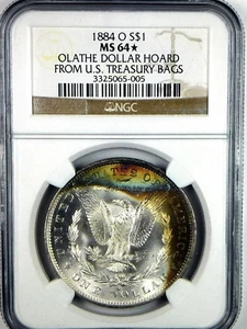 1884 O Gorgeous Toned Morgan $๐๐NGC MS 64* Star Olathe Dollar Hoard๐๐(VIDEO) - Picture 1 of 11