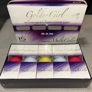Ram Golden Girl Multicolor 15 Golf Balls Brand New Pink Yellow White Super Soft - Picture 1 of 6