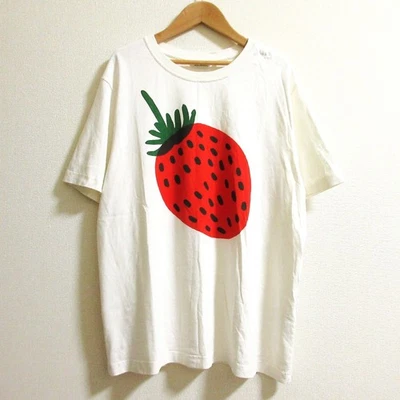 Camiseta Marimekko Mansicka Estampado Fresa, Talla M, Blanca Mujer USADA Foto 1 de 4