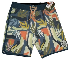 NWT Howler Brothers Mens Bruja Board Shorts Swim Sz 28 Gray Floral Abstract - Picture 1 of 8