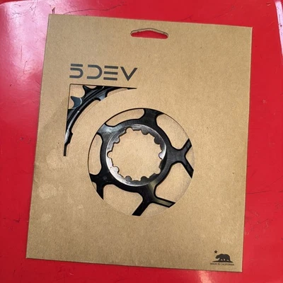 5DEV 7075 Classic 3-Bolt T-TYPE Chainring. Black 34t - Image 1 of 4