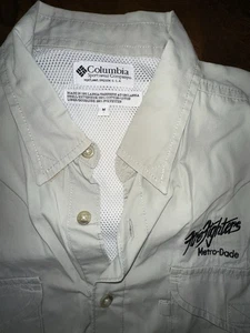 MDFD Metro Dade Firefighter Columbia PFG Fishing Shirt Mens Medium EUC - Picture 1 of 7