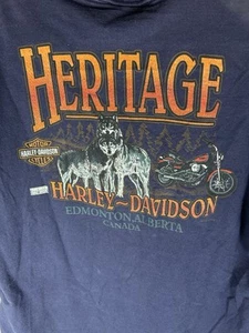 Vintage 1990’s Harley Davidson Shirt XL Single Stitch Heritage Edmonton Alberta - Picture 1 of 8