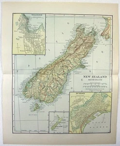 New Zealand - South Island - Original 1914 Map by Dodd Mead & Company. Antique - Picture 1 of 3